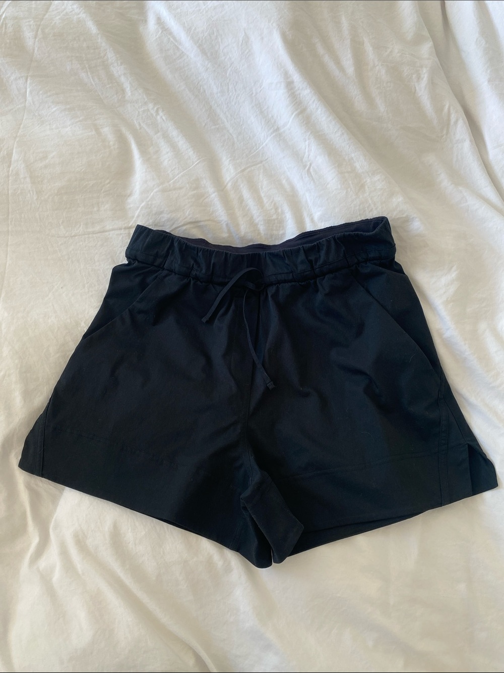 Lululemon Black Drawstring Elastic-Waist Athletic Shorts